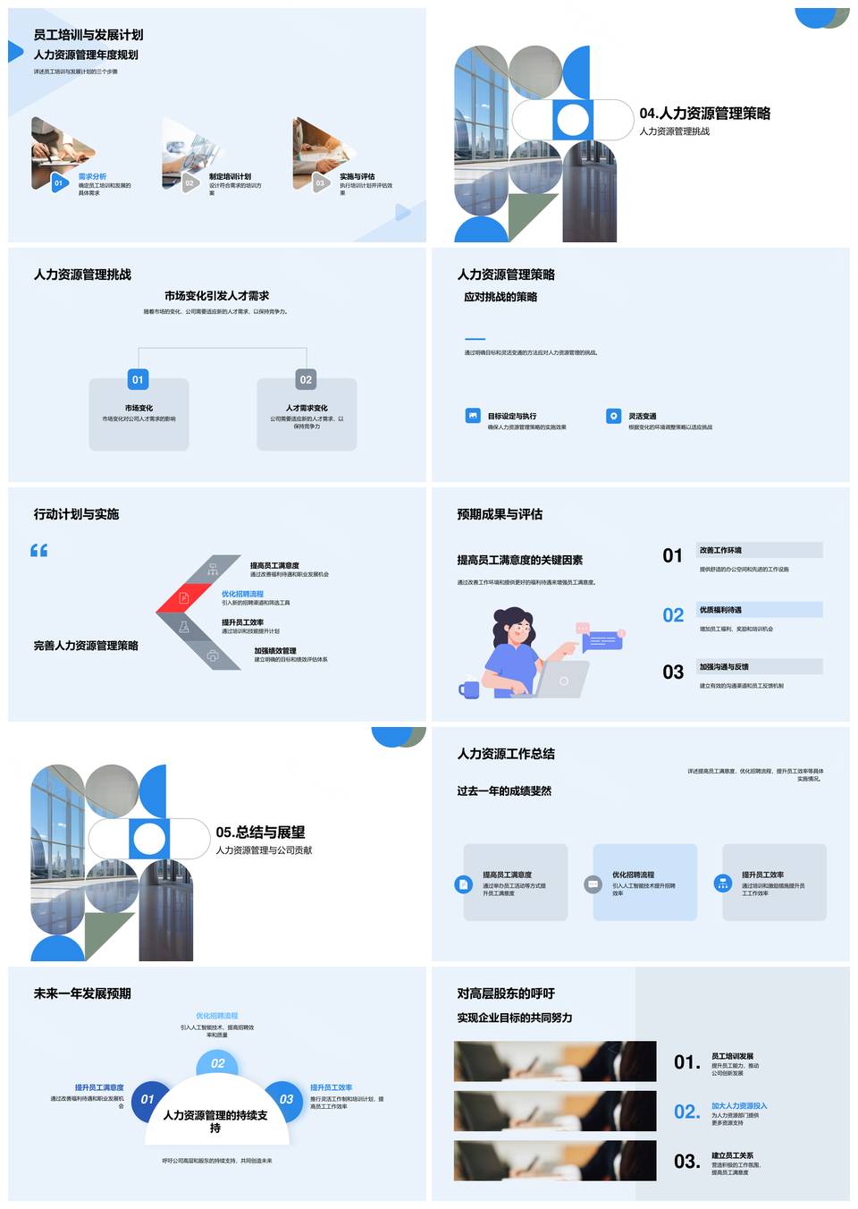 人力资源策略未来管理挑战员工满意招聘效率提升PPT模板