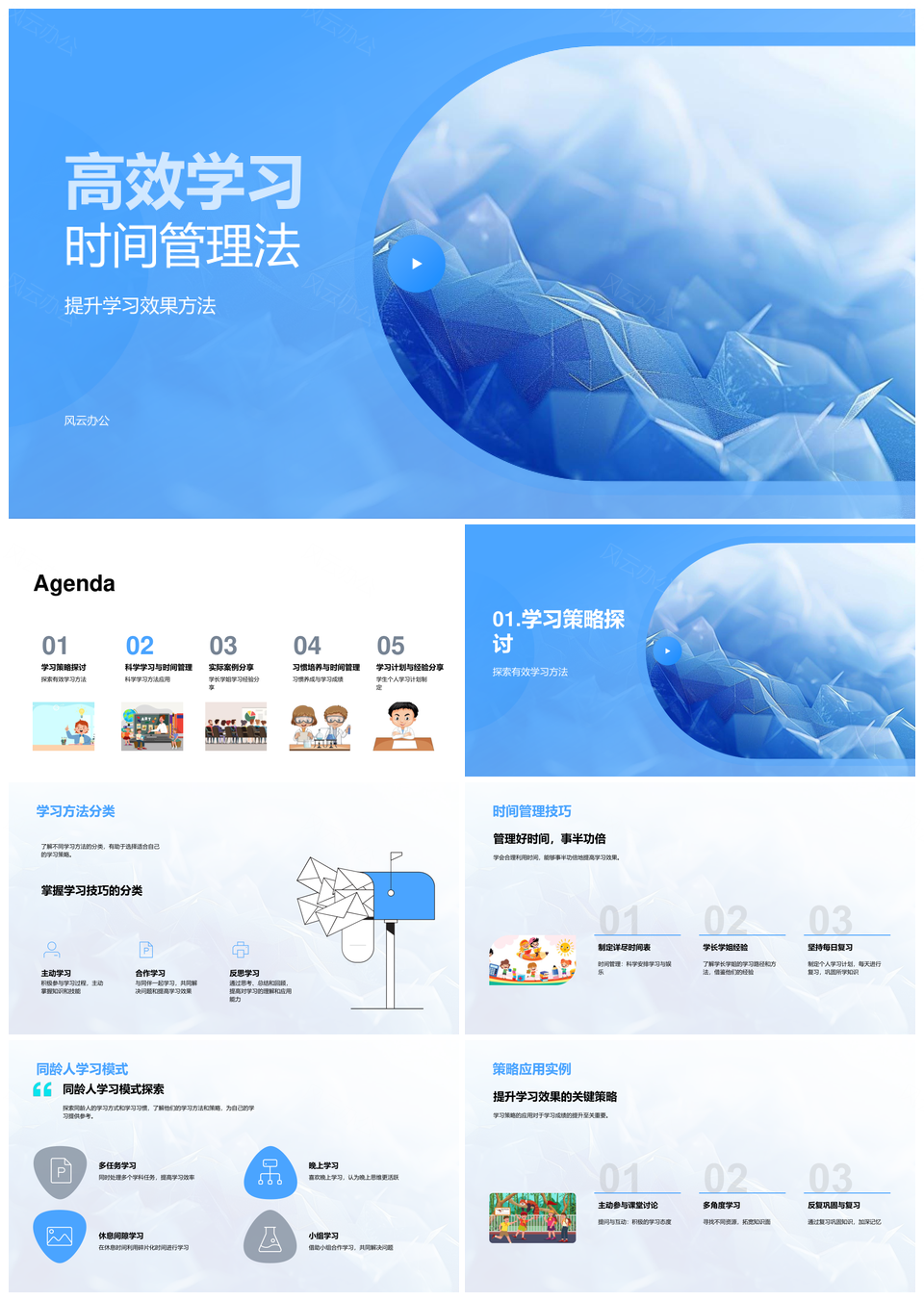 高效学习时间管理艾宾浩斯记忆计划与习惯PPT模板