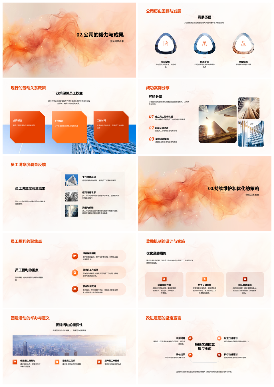 劳动节人力资源和谐劳动关系员工福祉座谈PPT模板