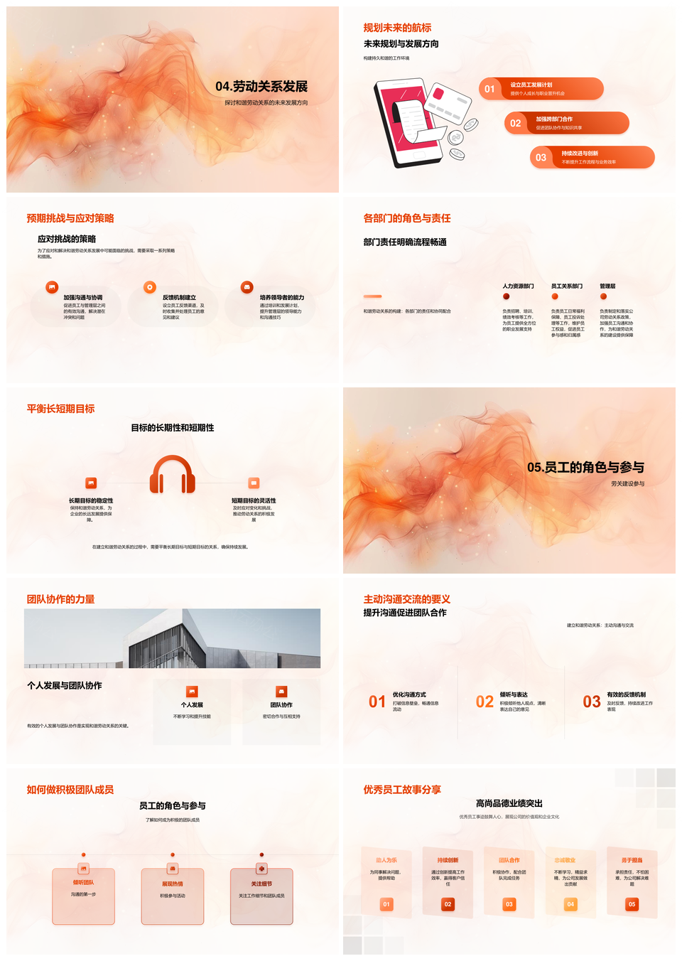 劳动节人力资源和谐劳动关系员工福祉座谈PPT模板