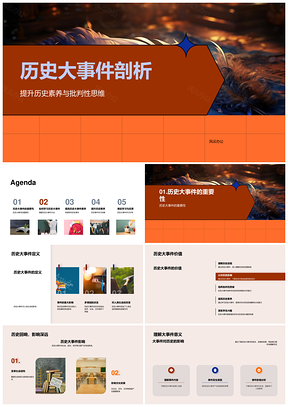 历史大事件批判思维教学课件古代卷轴析因探效PPT模板