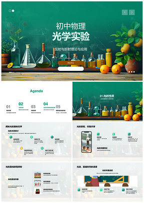 初中物理光学实验反射折射定律传播特性PPT模板