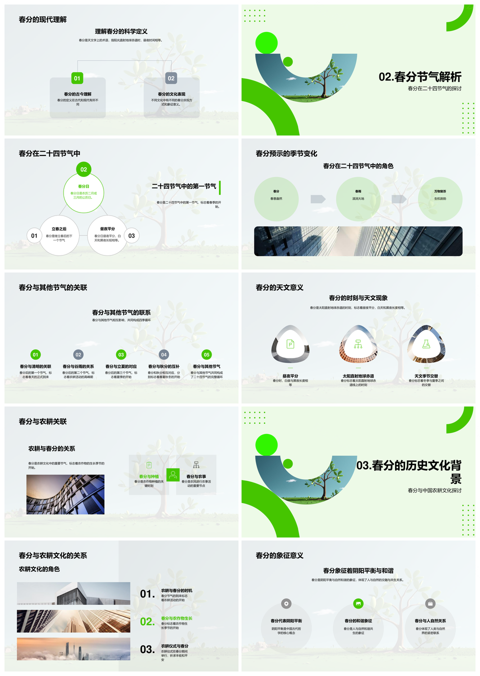 春分农耕节气习俗与季节演变文化PPT模板
