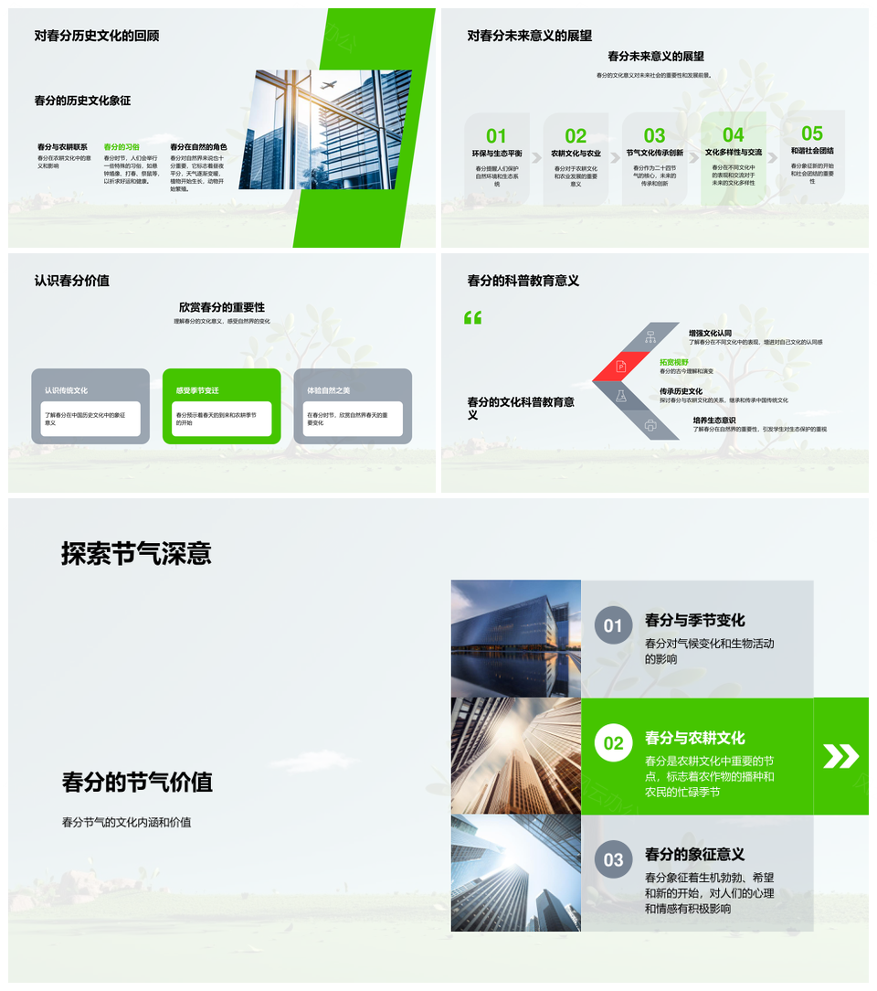 春分农耕节气习俗与季节演变文化PPT模板
