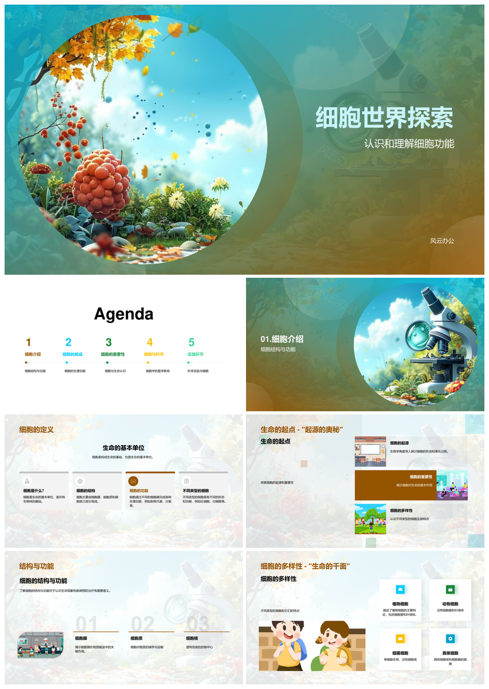细胞生命基本单位结构与功能探秘PPT模板