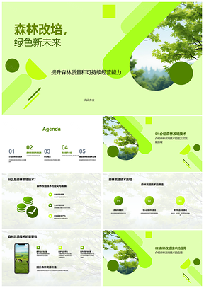 专家技术改培提升森林生长质量生态系统PPT模板