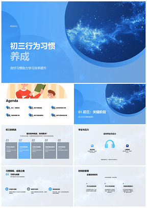 初三学生高效习惯养成提升学习效率PPT模板