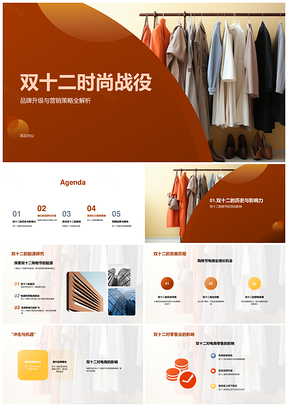 双十二时尚战役品牌升级与电商营销策略PPT模板