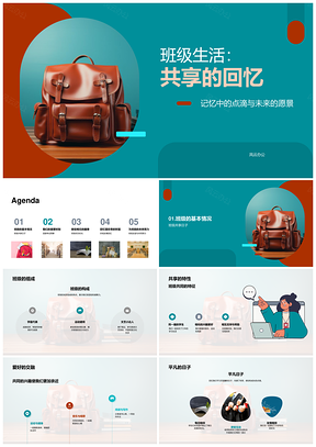 班级生活共享记忆班会友谊考试周游戏大赛PPT模板