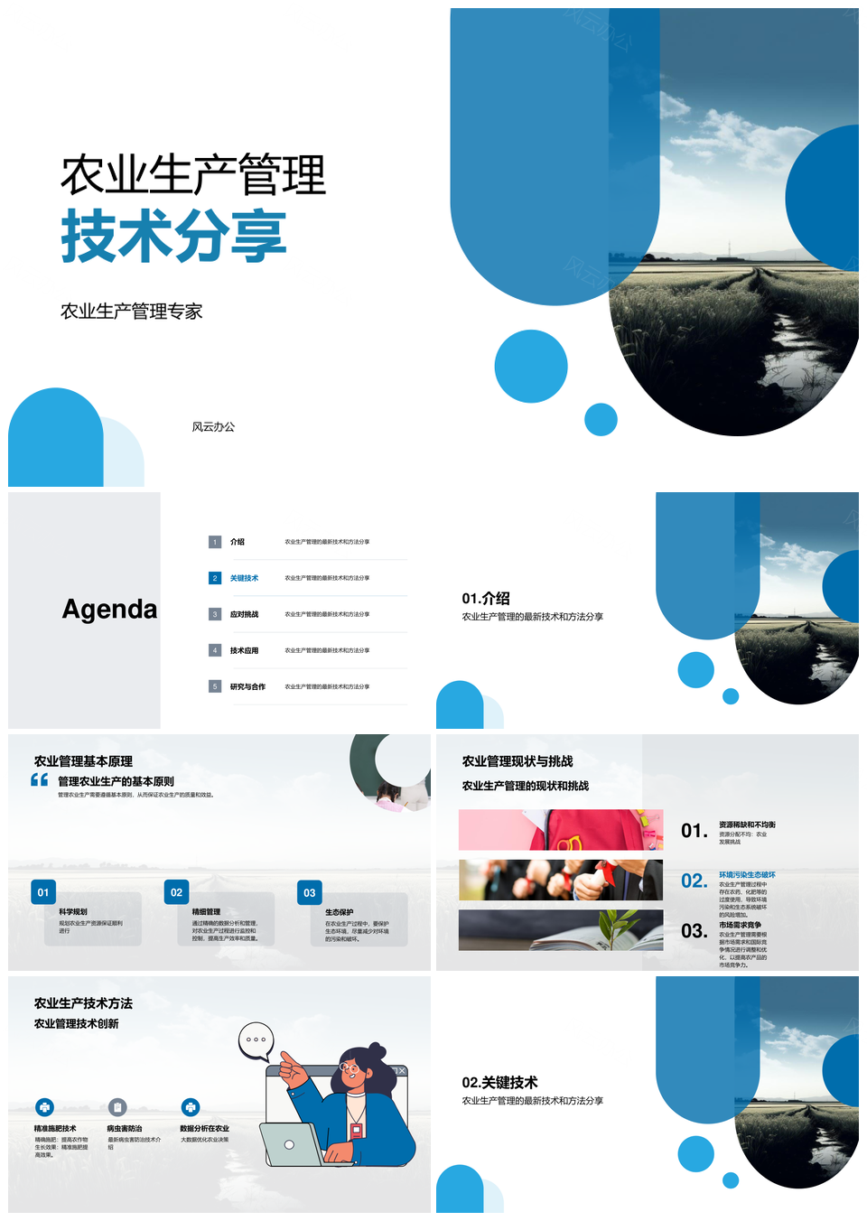 农业生产管理技术培训专家解析农田现状原理PPT模板