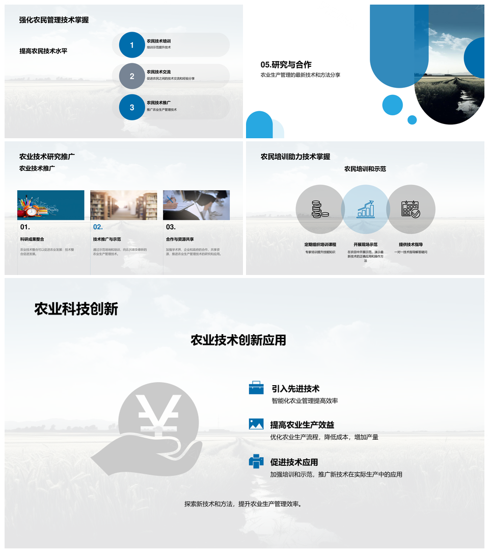 农业生产管理技术培训专家解析农田现状原理PPT模板