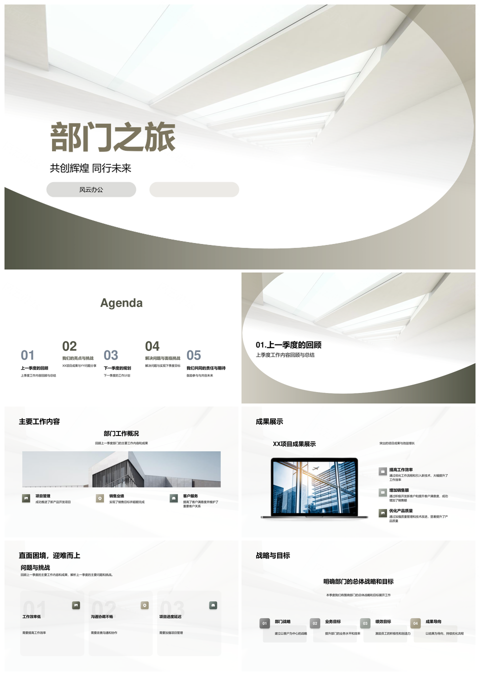 部门季度总结经理汇报XX项目YY问题工作计划PPT模板