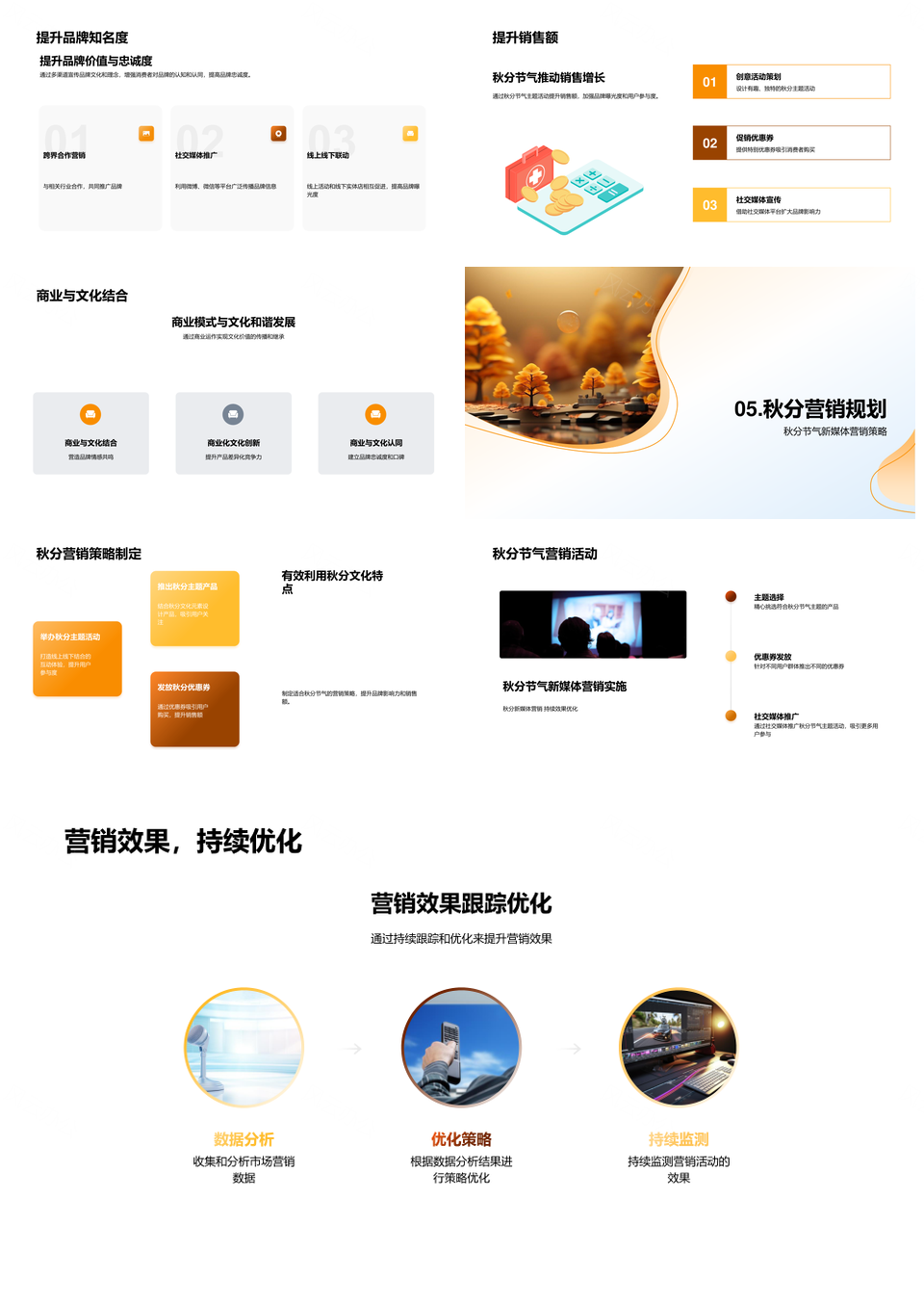 秋分节气新媒体营销策略提升品牌用户参与PPT模板