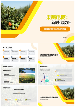 果蔬电商市场趋势与网络零售策略PPT模板