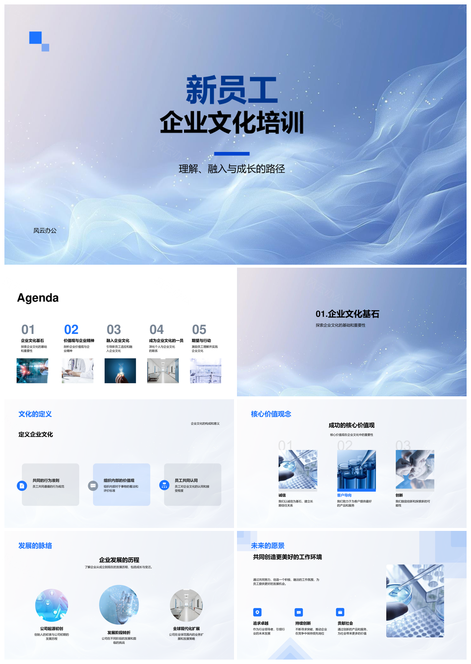 新员工企业文化培训理解融入成长发展历程价值观愿景PPT模板