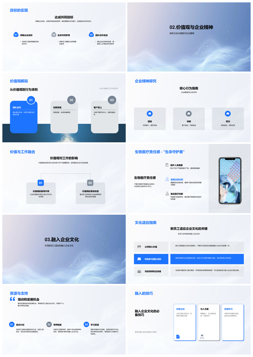 新员工企业文化培训理解融入成长发展历程价值观愿景PPT模板