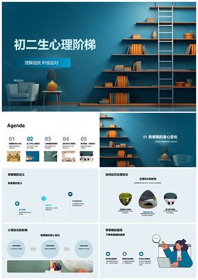 初二青春期心理阶梯压力自我认同健康PPT模板