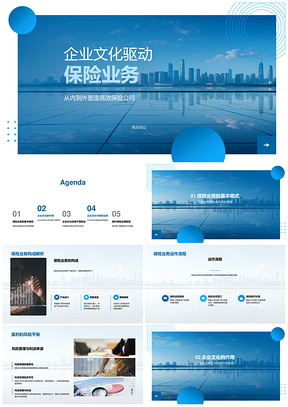 企业文化驱动保险战略风控增效创利PPT模板