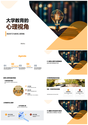 教育心理学视角下大学高效策略与课程设计PPT模板