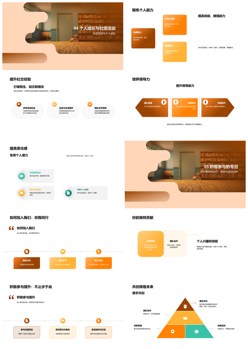 社团团结共进锻能创未来PPT模板