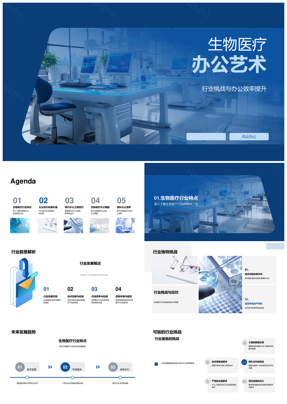 生物医疗办公艺术与新药研发增效PPT模板