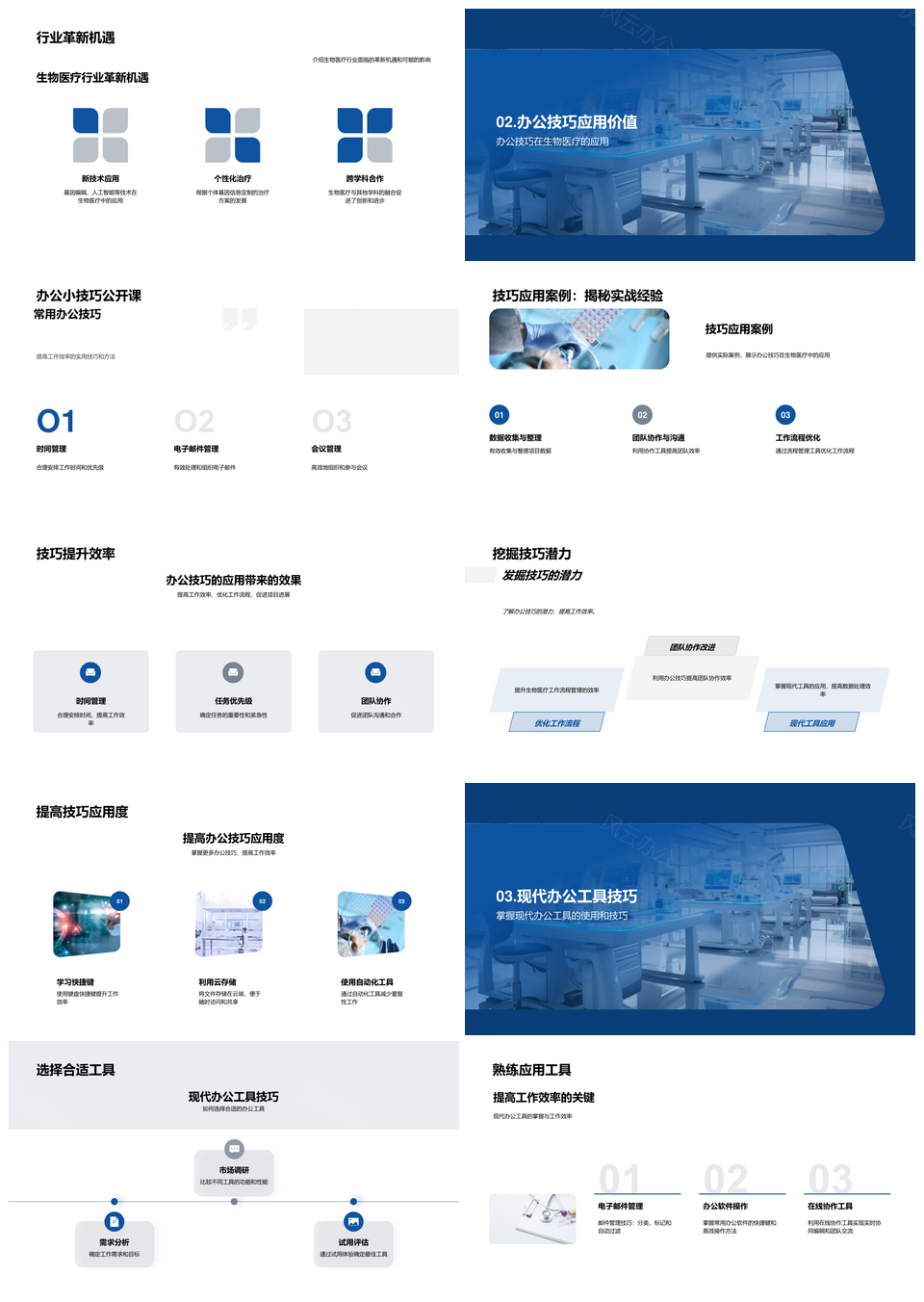 生物医疗办公艺术与新药研发增效PPT模板