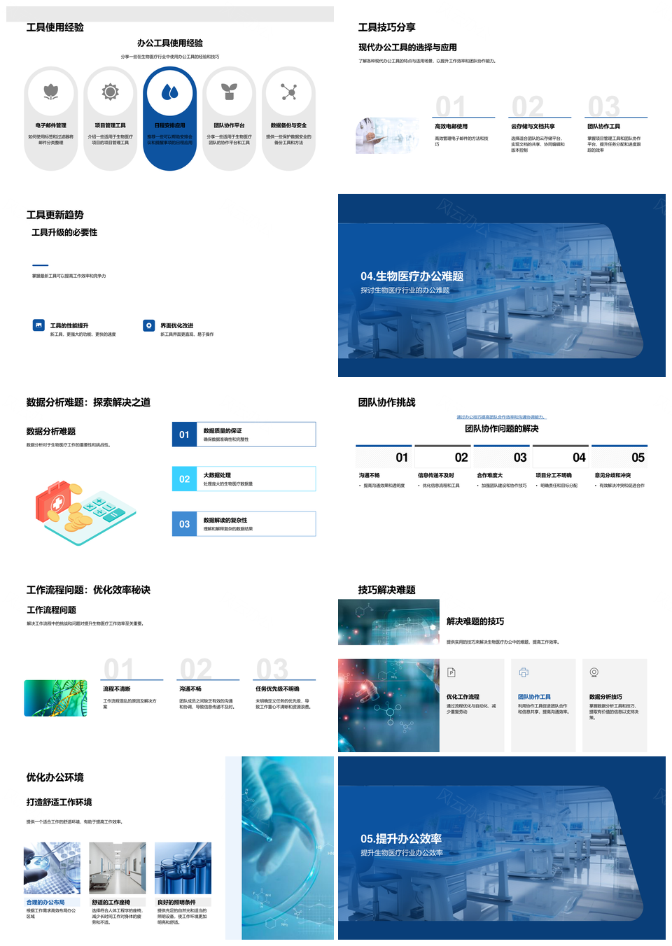 生物医疗办公艺术与新药研发增效PPT模板
