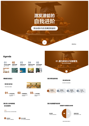 潜能激发自我进阶职业成长生活满足PPT模板