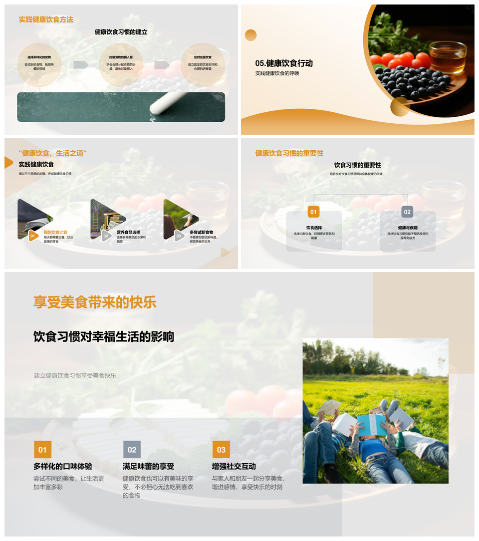 营养膳食平衡饮食健康习惯助成长PPT模板