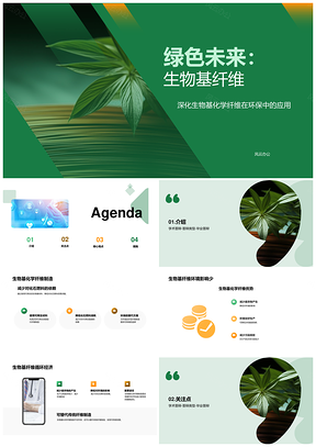 生物基化学纤维环保可持续循环经济政策PPT模板