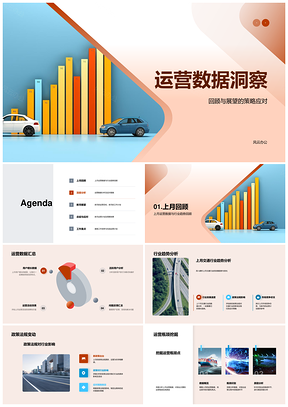 上月运营数据趋势法规分析目标计划预期图表PPT模板