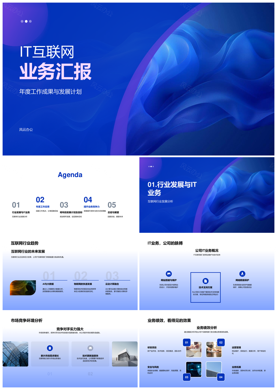 IT互联网业务年度成果亮点与计划解决方案汇报PPT模板
