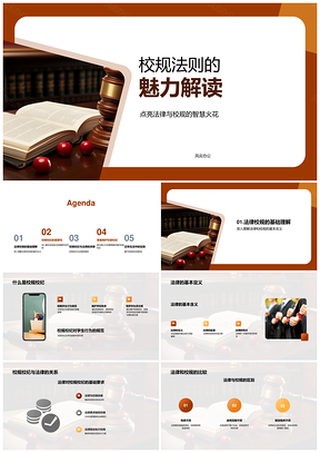 校规法律守护学生权益德法智慧PPT模板