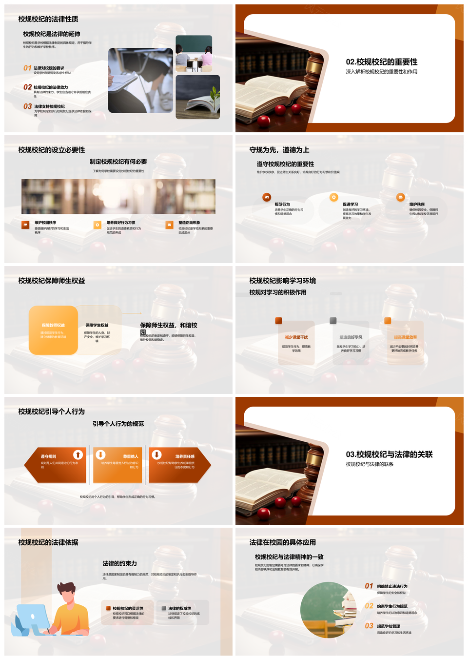 校规法律守护学生权益德法智慧PPT模板