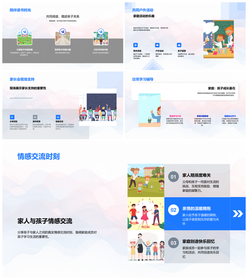 孩童成长学习旅程家庭支持成就兴趣展现PPT模板