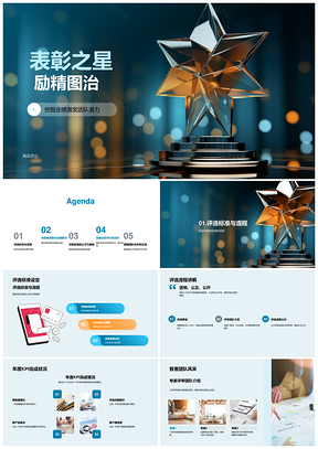 年度KPI励精图治之星评选优秀团队个人奖PPT模板