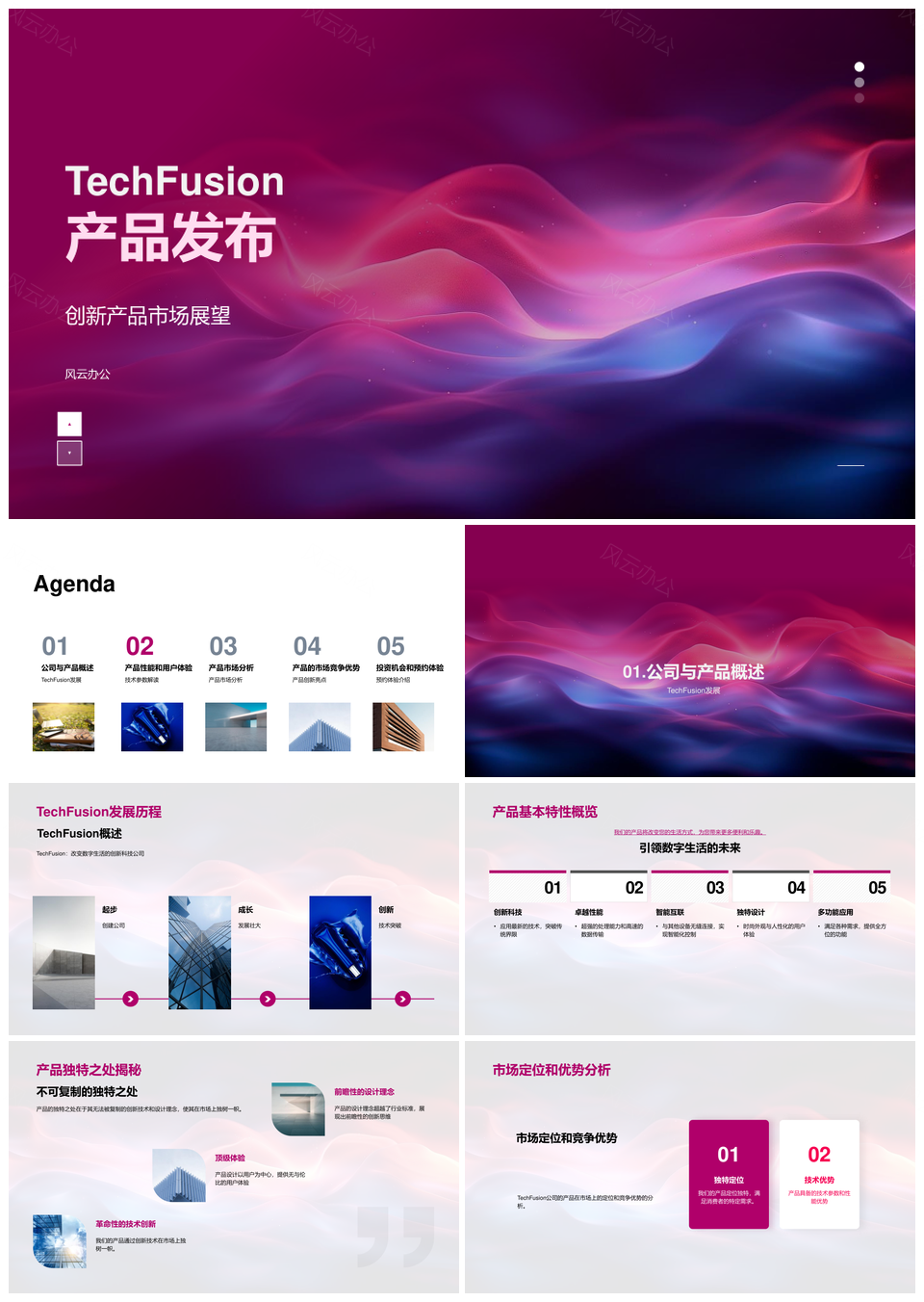 TechFusion创新产品技术优势定位用户体验市场展望PPT模板