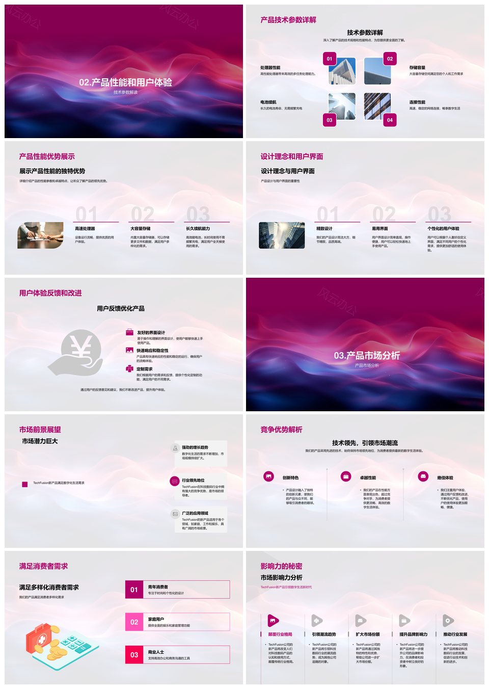 TechFusion创新产品技术优势定位用户体验市场展望PPT模板