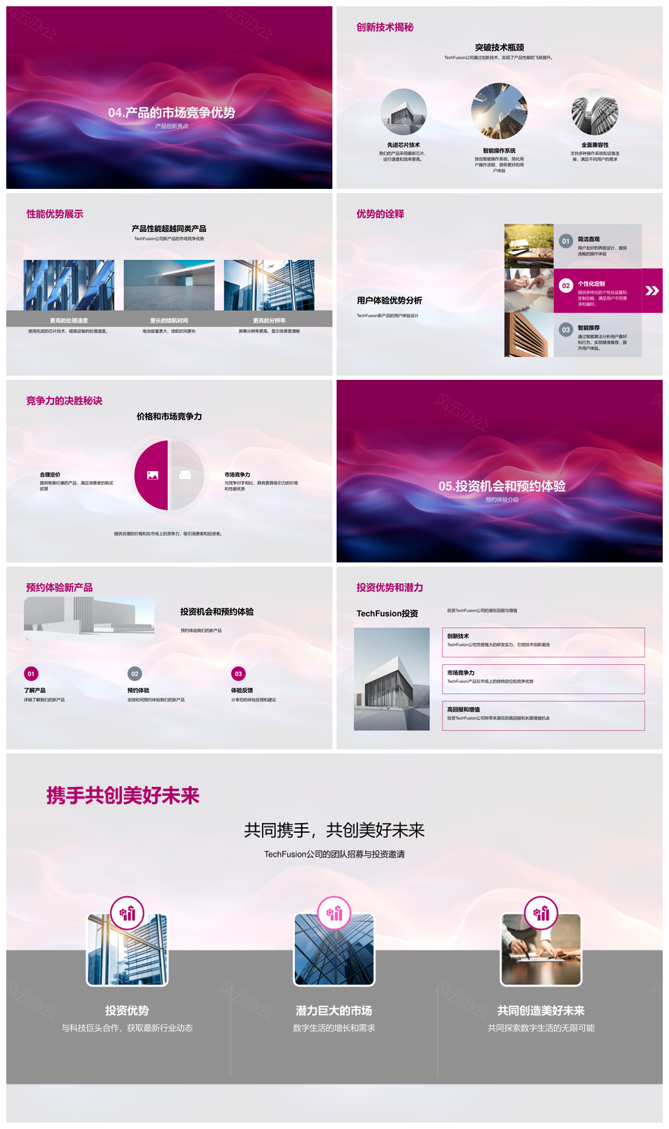 TechFusion创新产品技术优势定位用户体验市场展望PPT模板