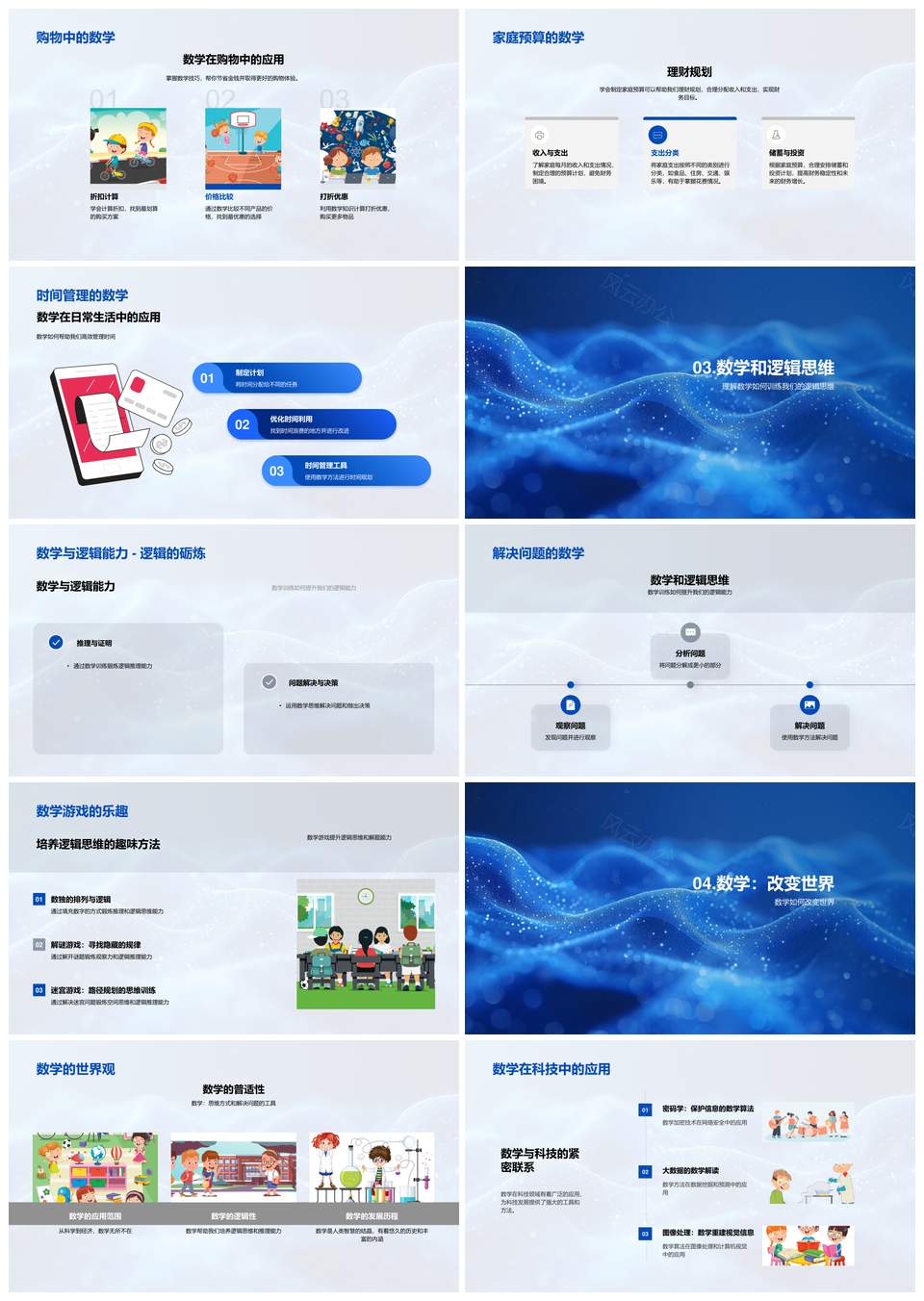 数学改变生活逻辑思维实用指南PPT模板