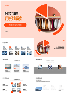 时装销售月报分析策略挑战热销业绩展望PPT模板