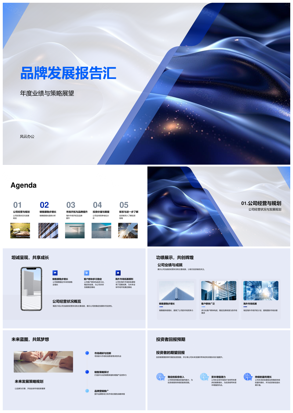 品牌发展年报策略展望经营规划投资回报销售增长海外拓展PPT模板