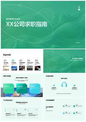 XX公司媒体求职发展培训福利指南PPT模板