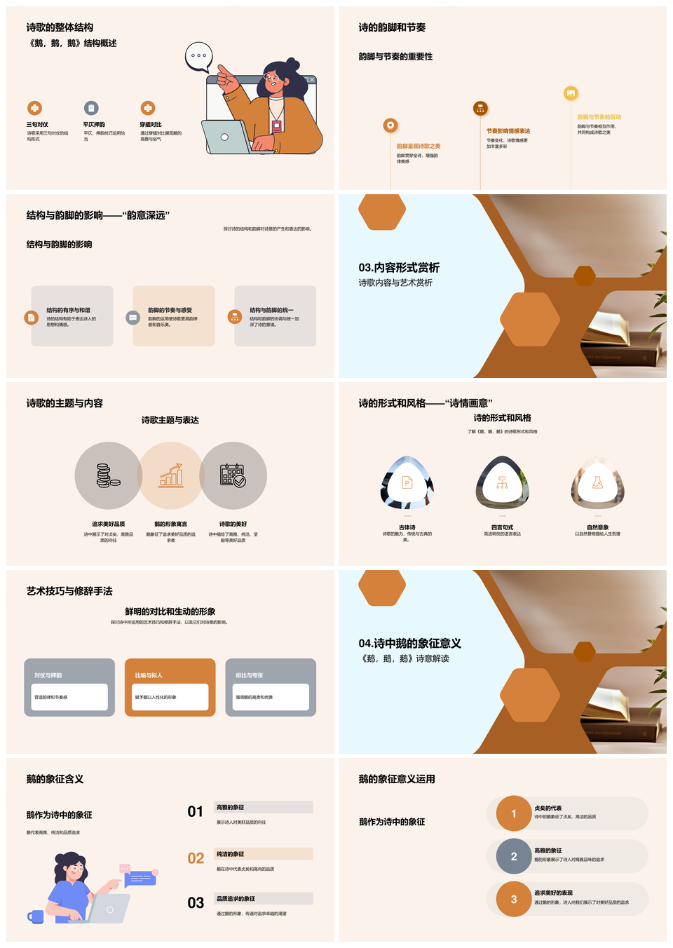 韦应物鹅诗意象结构韵脚教学解析PPT模板