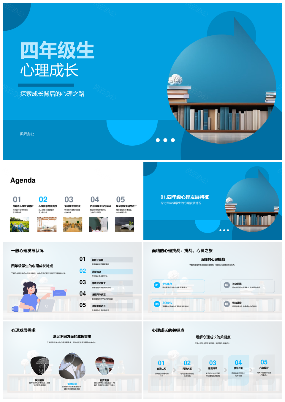 四年级生心理成长特征挑战及健康需求PPT模板