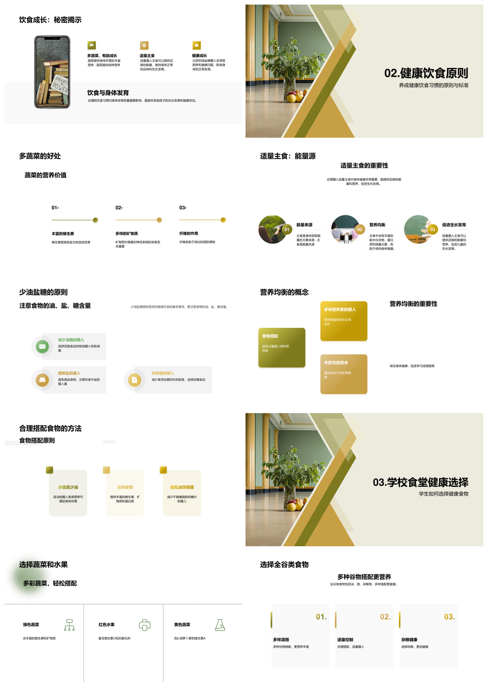 学校食堂健康饮食讲座助三年级防肥胖养习惯PPT模板