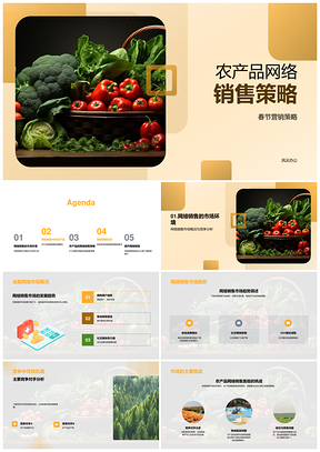 农产品网络销售春节营销质量服务策略PPT模板