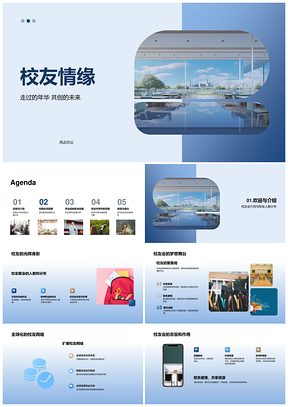 校友情缘聚校园共享资源共谋职业发展PPT模板