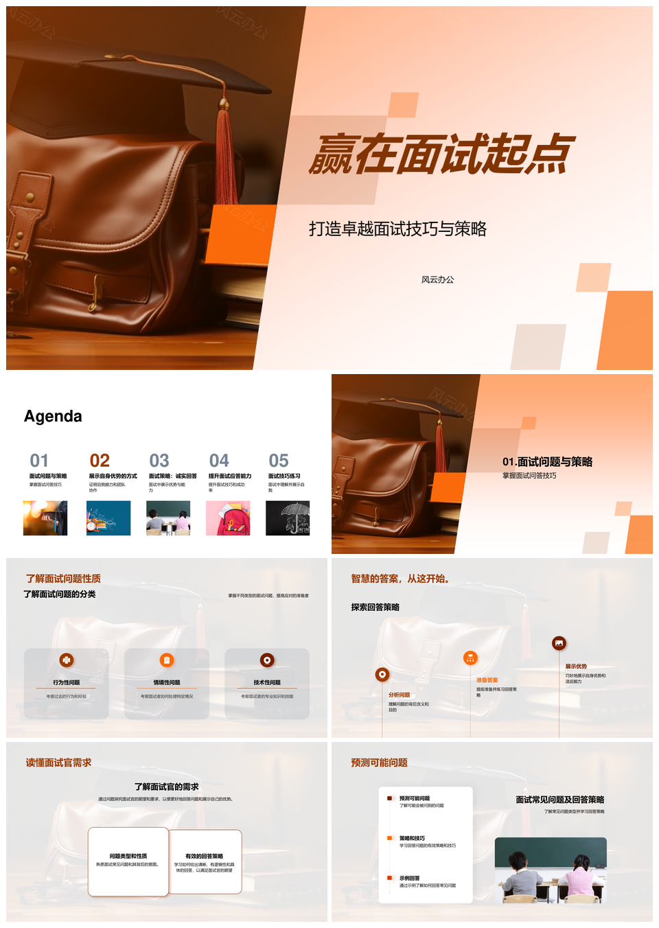 面试技巧回答策略洞察需求展现优势协作赢起点PPT模板