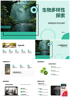 生物多样性进化适应与栖息地生态保护PPT模板